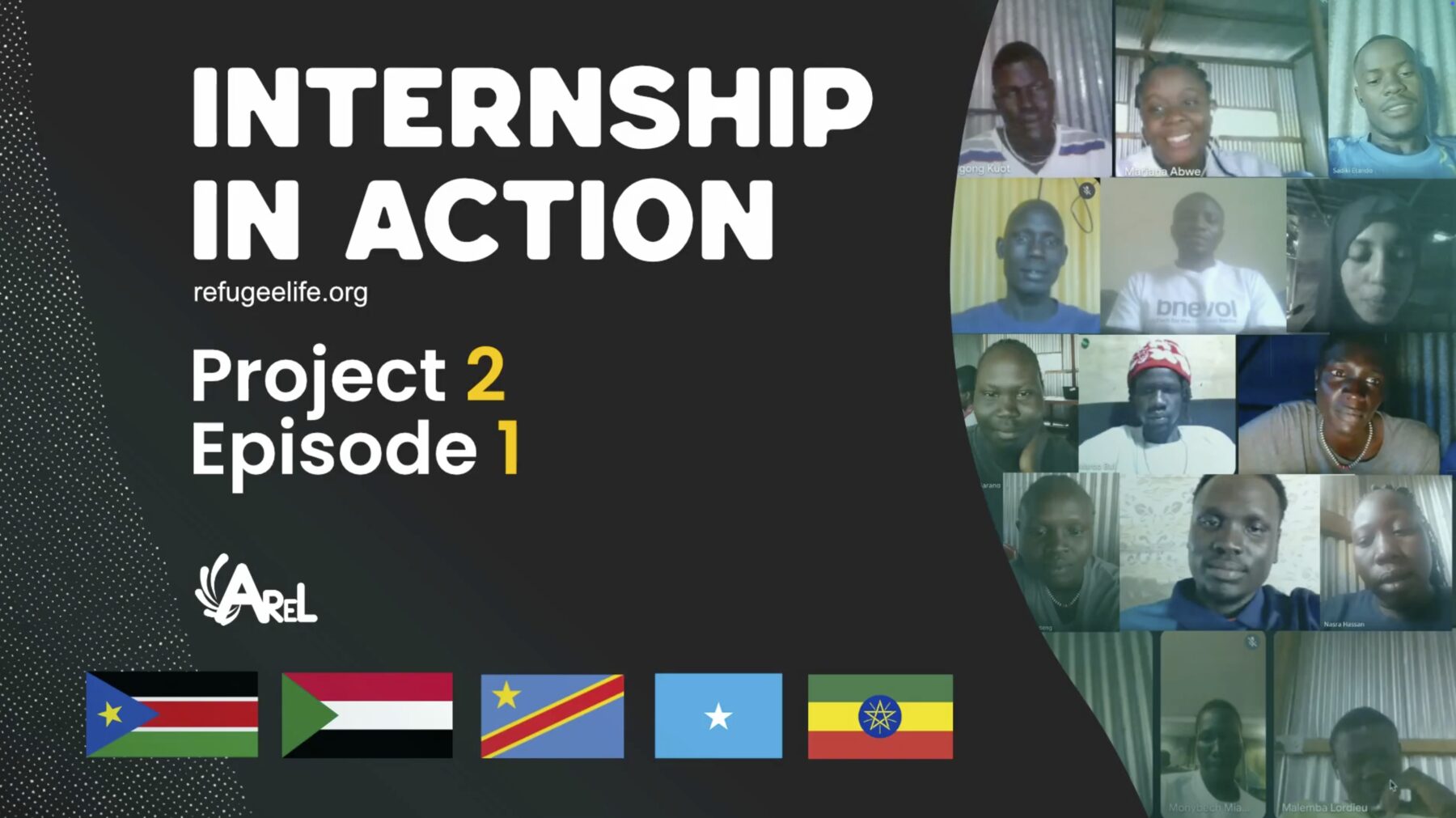 Internship In Action, Project 2, Episode 1: session cover with interns joining over video from Kakuma, Kenya